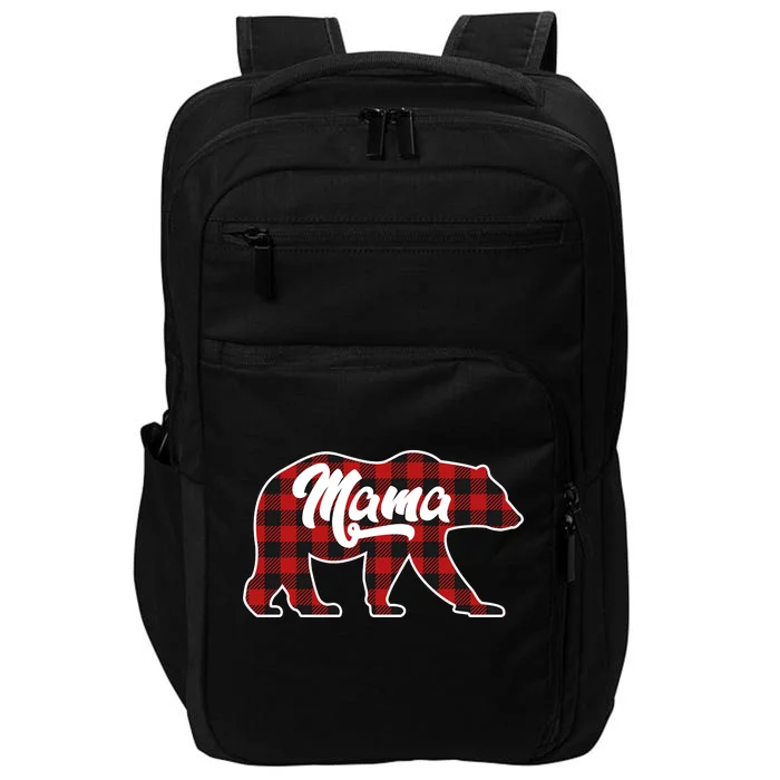 Family Christmas Matching Plaid Mama Bear Impact Tech Backpack