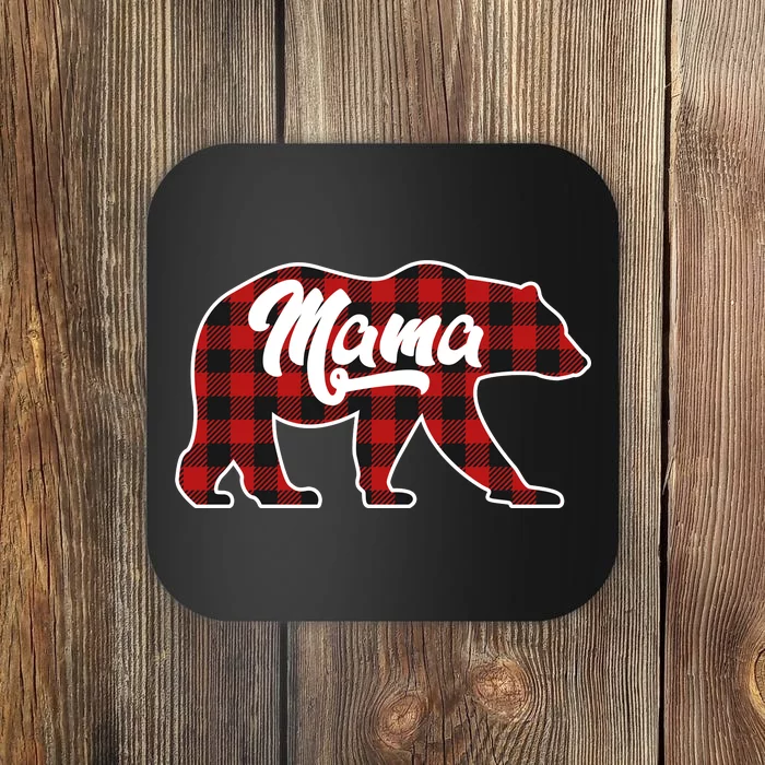 Family Christmas Matching Plaid Mama Bear Coaster