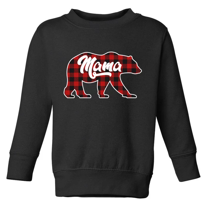 Family Christmas Matching Plaid Mama Bear Toddler Sweatshirt