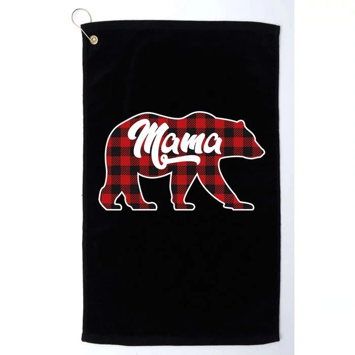 Family Christmas Matching Plaid Mama Bear Platinum Collection Golf Towel