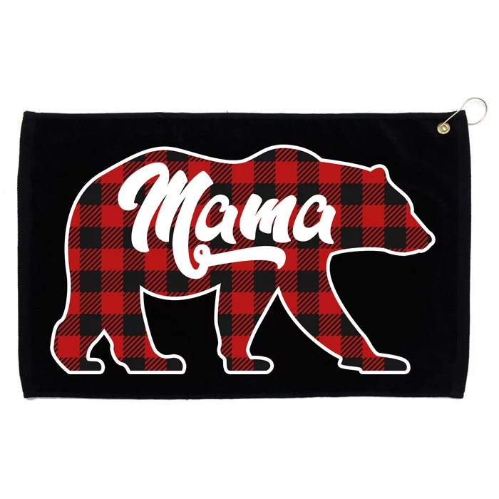 Family Christmas Matching Plaid Mama Bear Grommeted Golf Towel