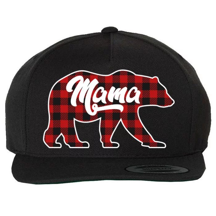 Family Christmas Matching Plaid Mama Bear Wool Snapback Cap