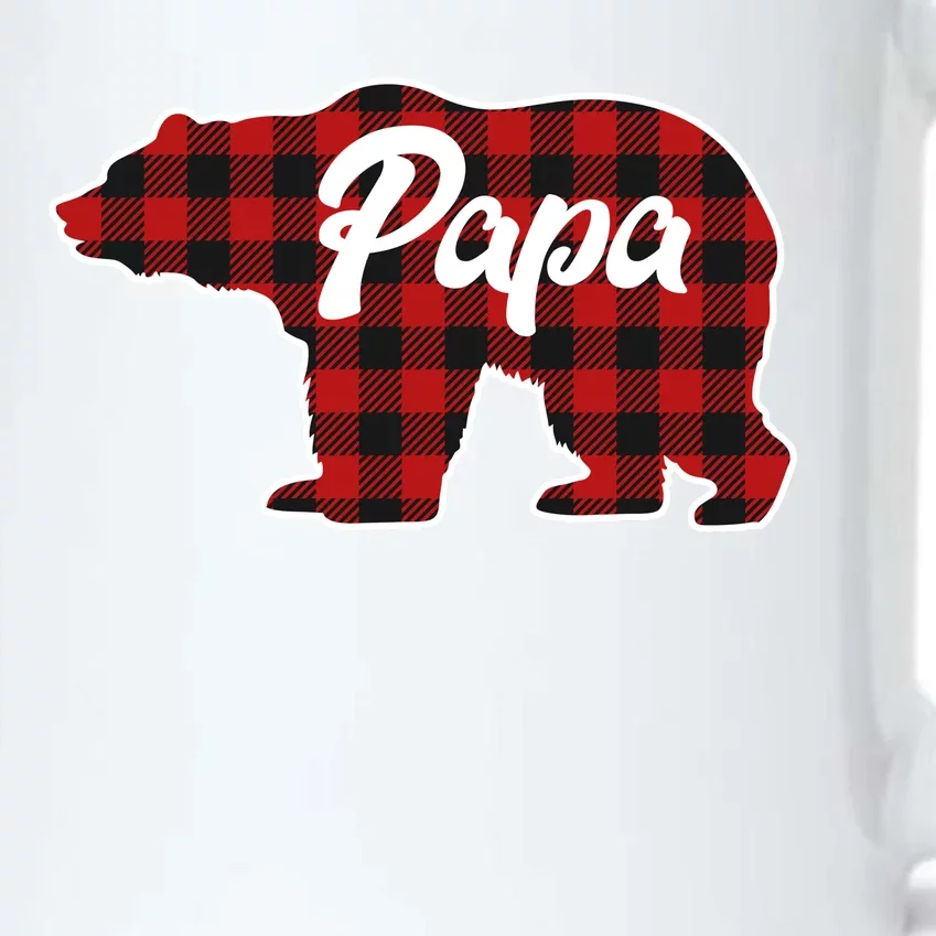 Family Christmas Matching Plaid Papa Bear Black Color Changing Mug