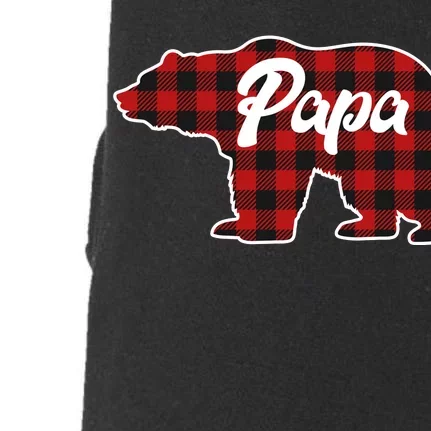 Family Christmas Matching Plaid Papa Bear Doggie 3-End Fleece Hoodie