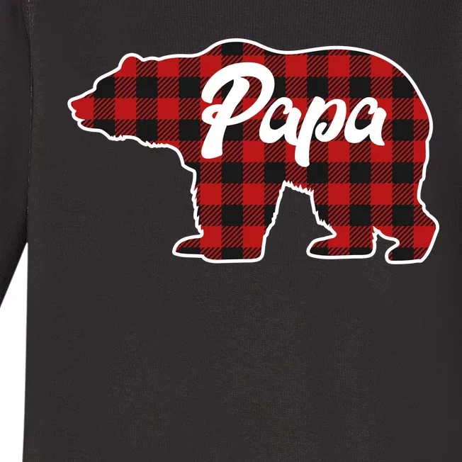 Family Christmas Matching Plaid Papa Bear Baby Long Sleeve Bodysuit