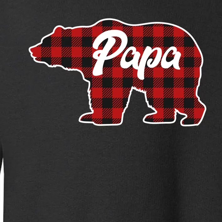 Family Christmas Matching Plaid Papa Bear Toddler Sweatshirt