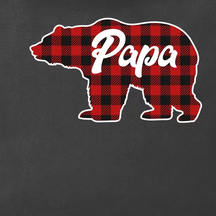 Family Christmas Matching Plaid Papa Bear Zip Tote Bag