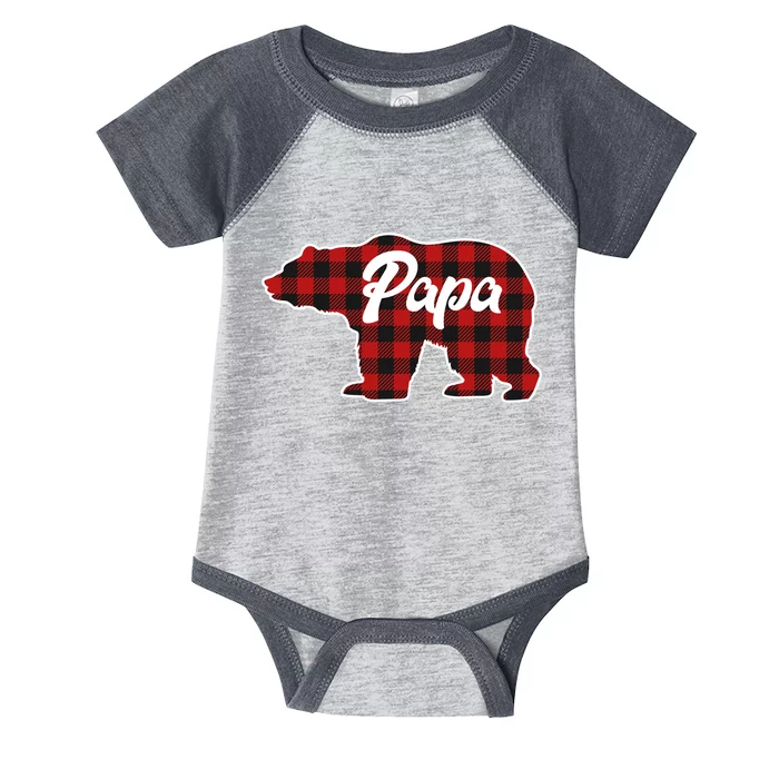 Family Christmas Matching Plaid Papa Bear Infant Baby Jersey Bodysuit