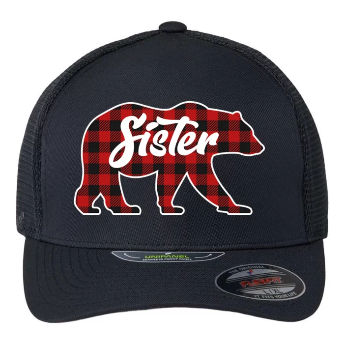 Family Christmas Matching Plaid Sister Bear Flexfit Unipanel Trucker Cap