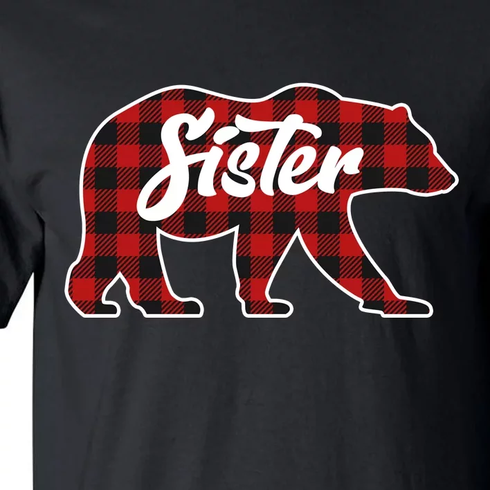 Family Christmas Matching Plaid Sister Bear Tall T-Shirt