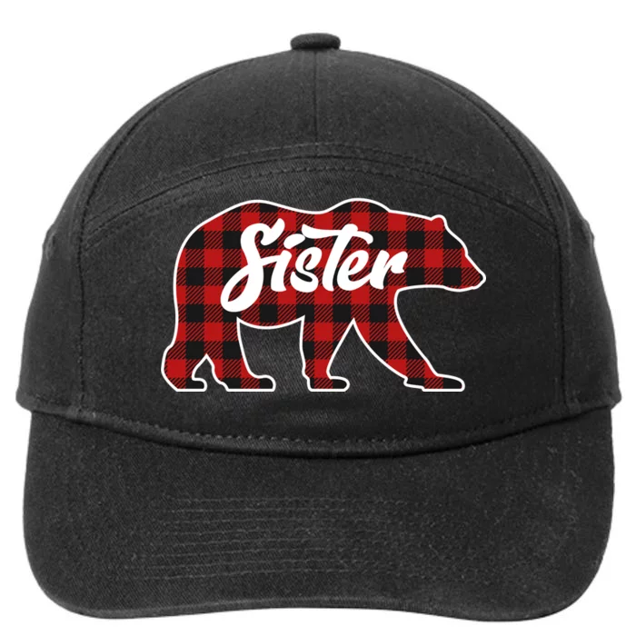 Family Christmas Matching Plaid Sister Bear 7-Panel Snapback Hat