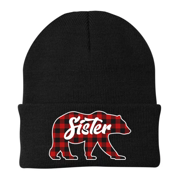 Family Christmas Matching Plaid Sister Bear Knit Cap Winter Beanie