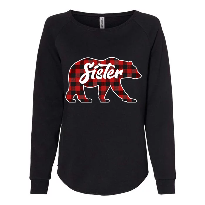 Family Christmas Matching Plaid Sister Bear Womens California Wash Sweatshirt