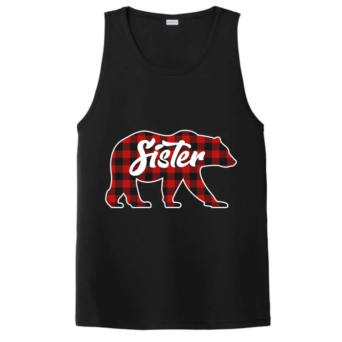 Family Christmas Matching Plaid Sister Bear Performance Tank