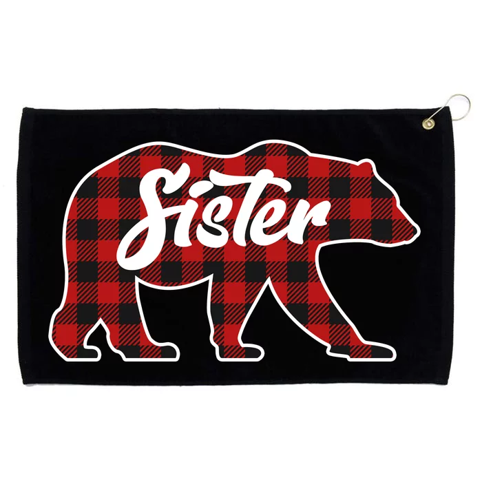 Family Christmas Matching Plaid Sister Bear Grommeted Golf Towel