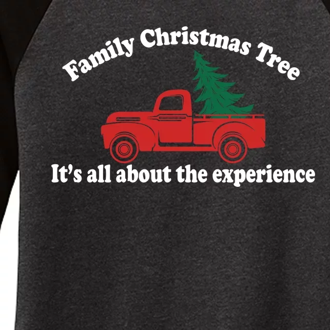 Family Christmas Tree Women's Tri-Blend 3/4-Sleeve Raglan Shirt