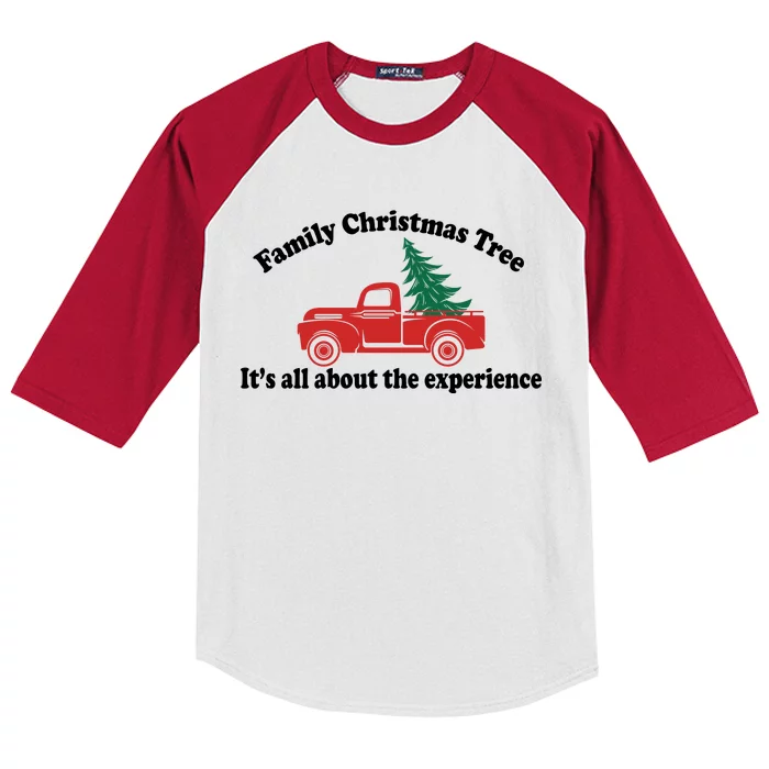 Family Christmas Tree Kids Colorblock Raglan Jersey