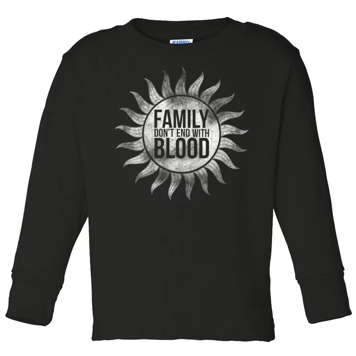 Family Don't End With Blood Toddler Long Sleeve Shirt