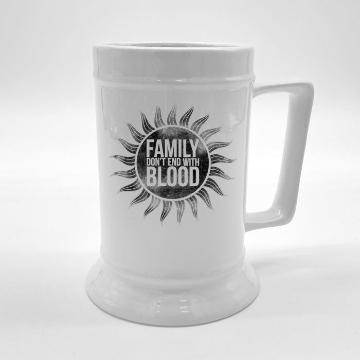 Family Don't End With Blood Front & Back Beer Stein