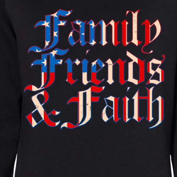 Family Friends & Faith Red White & Blue Womens California Wash Sweatshirt