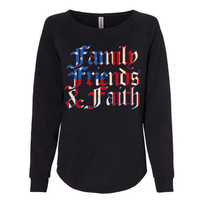 Family Friends & Faith Red White & Blue Womens California Wash Sweatshirt