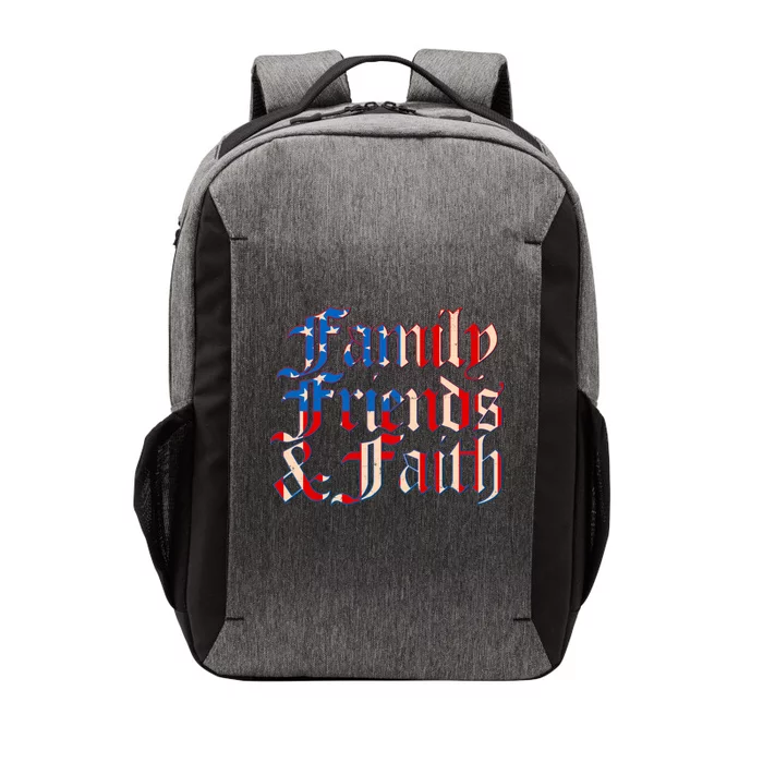 Family Friends & Faith Red White & Blue Vector Backpack