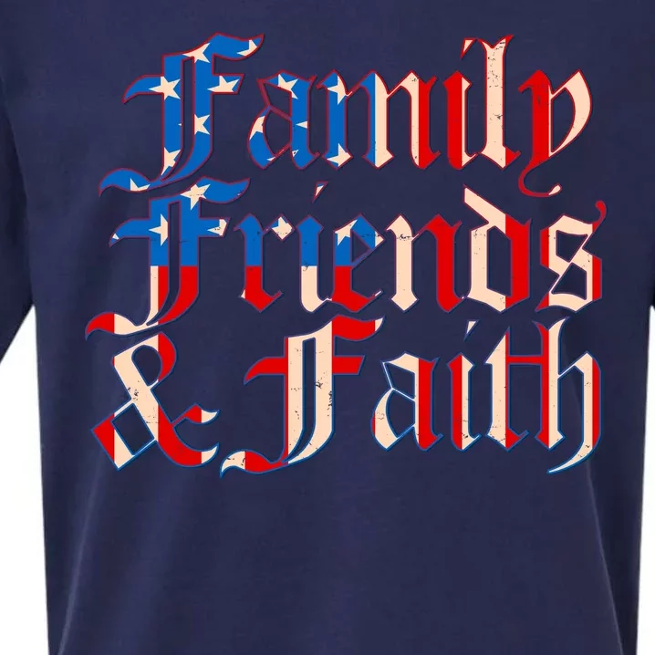 Family Friends & Faith Red White & Blue Sueded Cloud Jersey T-Shirt