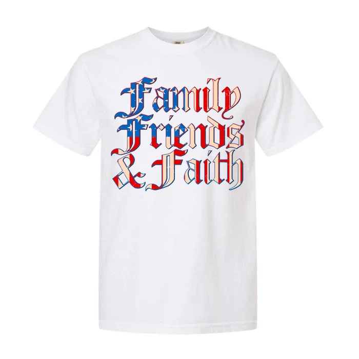 Family Friends & Faith Red White & Blue Garment-Dyed Heavyweight T-Shirt