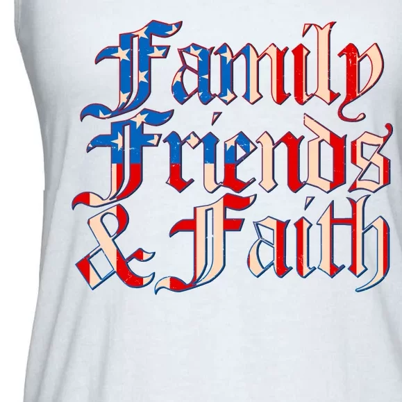 Family Friends & Faith Red White & Blue Ladies Essential Flowy Tank