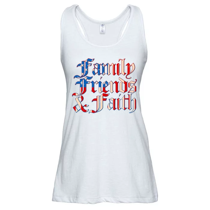 Family Friends & Faith Red White & Blue Ladies Essential Flowy Tank