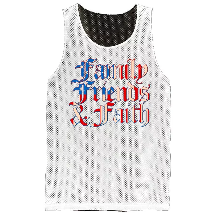 Family Friends & Faith Red White & Blue Mesh Reversible Basketball Jersey Tank