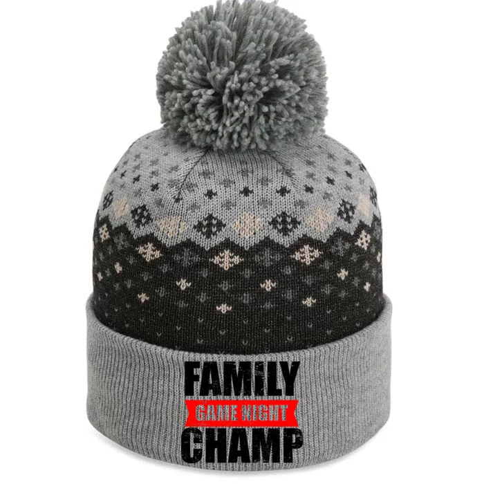 Family Game Night Champ The Baniff Cuffed Pom Beanie