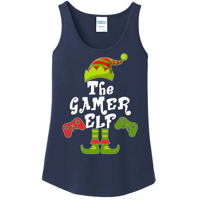 Family Matching Christmas The Gamer Elf Ladies Essential Tank