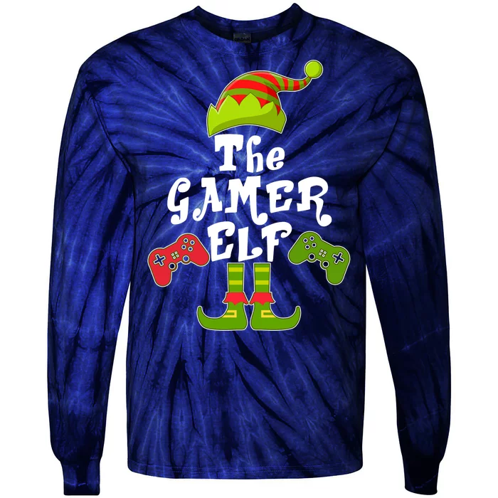 Family Matching Christmas The Gamer Elf Tie-Dye Long Sleeve Shirt