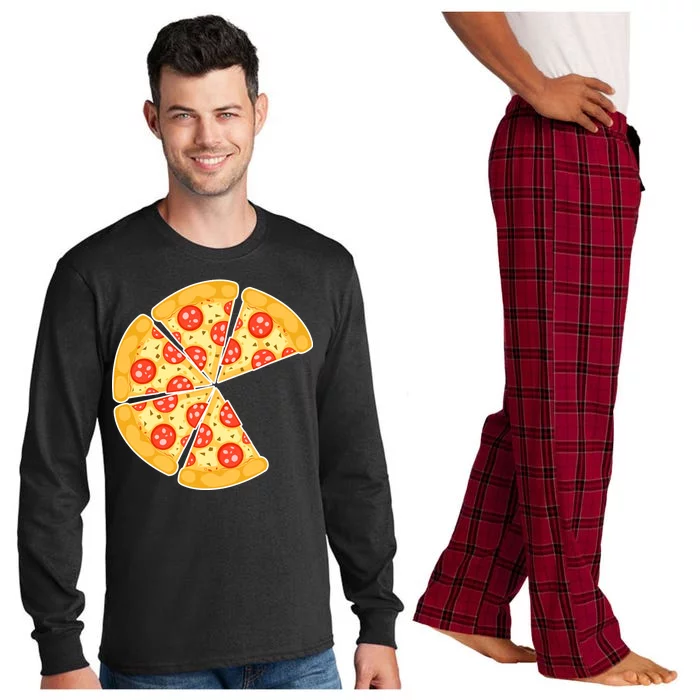 Family Matching Pizza With Missing Slice Parents Long Sleeve Pajama Set