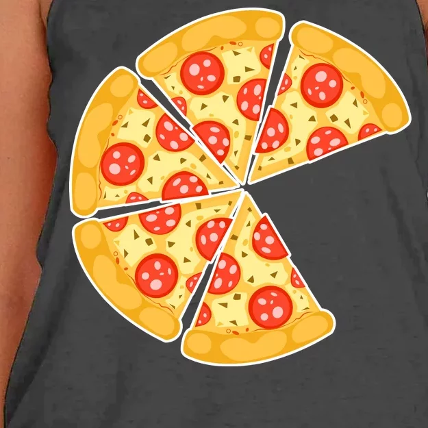 Family Matching Pizza With Missing Slice Parents Women's Knotted Racerback Tank