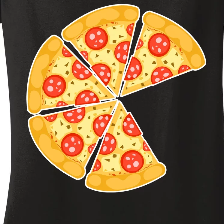 Family Matching Pizza With Missing Slice Parents Women's V-Neck T-Shirt