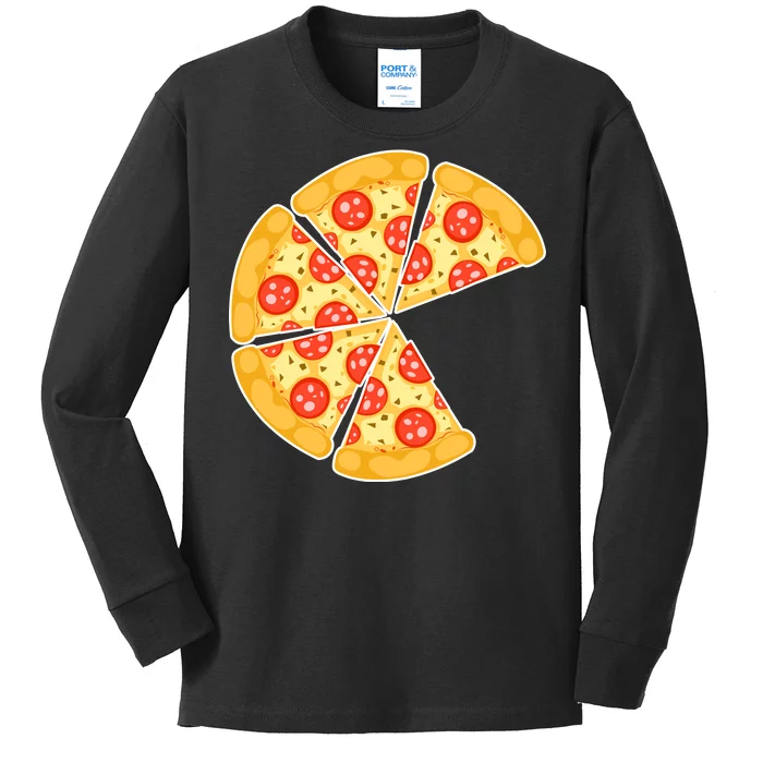 Family Matching Pizza With Missing Slice Parents Kids Long Sleeve Shirt