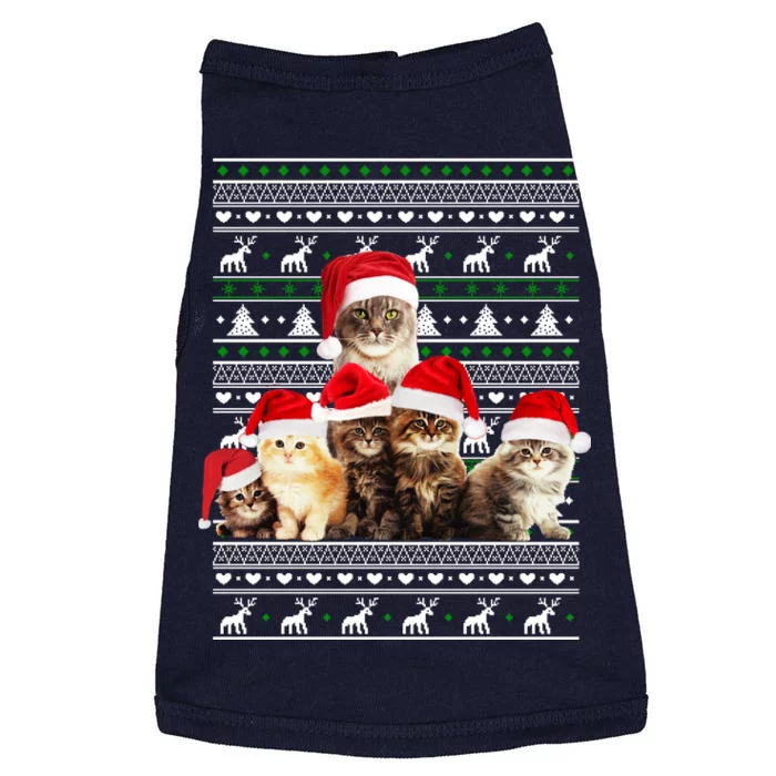 Family Of Kittens Ugly Christmas Sweater Doggie Tank