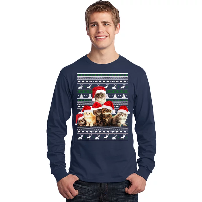 Family Of Kittens Ugly Christmas Sweater Long Sleeve Shirt