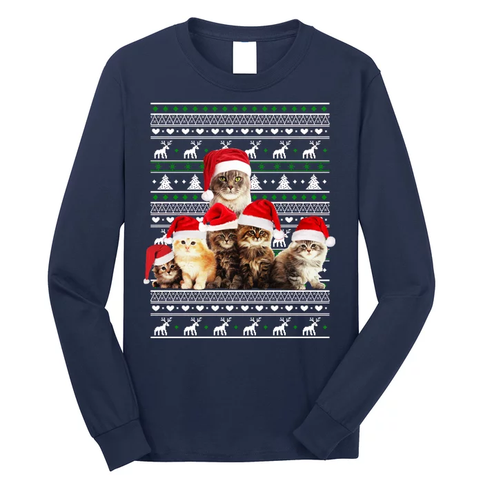 Family Of Kittens Ugly Christmas Sweater Long Sleeve Shirt