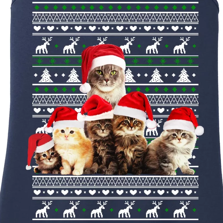 Family Of Kittens Ugly Christmas Sweater Ladies Essential Tank