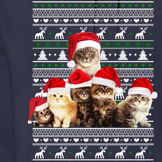 Family Of Kittens Ugly Christmas Sweater Premium Hoodie