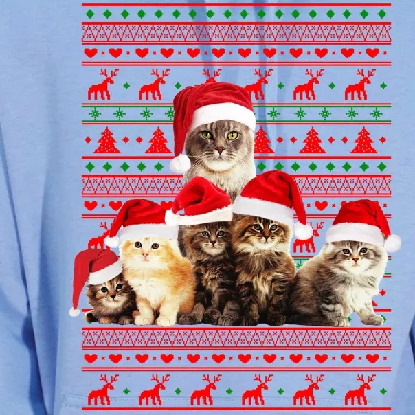 Family Of Kittens Ugly Christmas Sweater Unisex Surf Hoodie