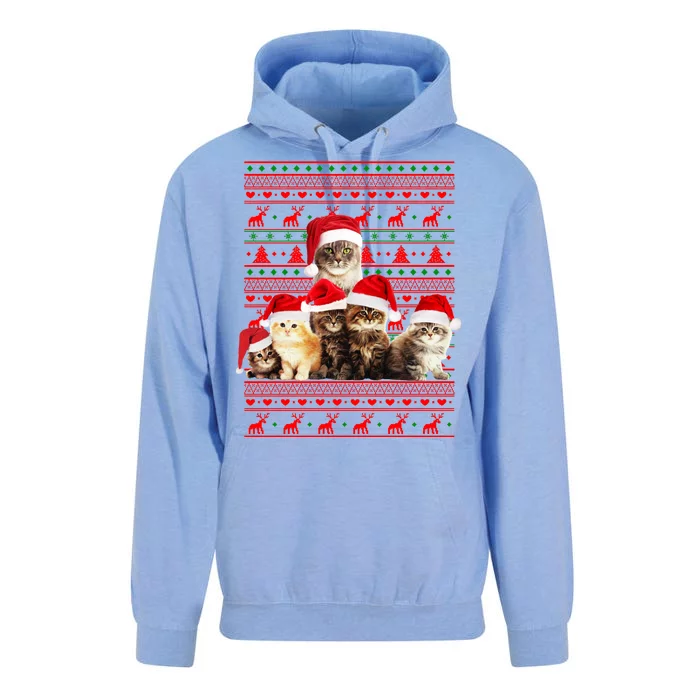 Family Of Kittens Ugly Christmas Sweater Unisex Surf Hoodie