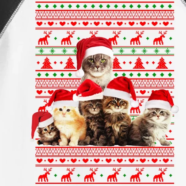 Family Of Kittens Ugly Christmas Sweater Toddler Fine Jersey T-Shirt