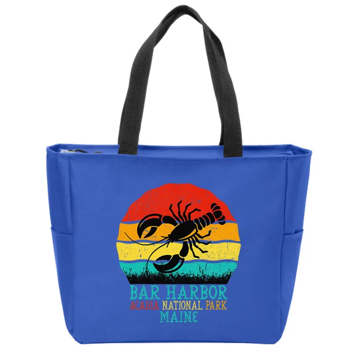 Funny Acadia National Park Bar Harbor Maine Vintage Lobster Zip Tote Bag