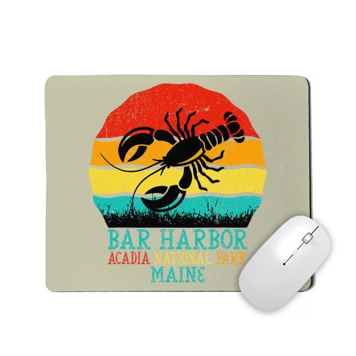 Funny Acadia National Park Bar Harbor Maine Vintage Lobster Mousepad