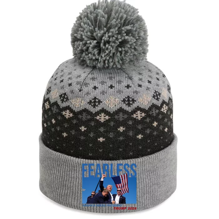 Fearless America Needs President Trump 2024 The Baniff Cuffed Pom Beanie