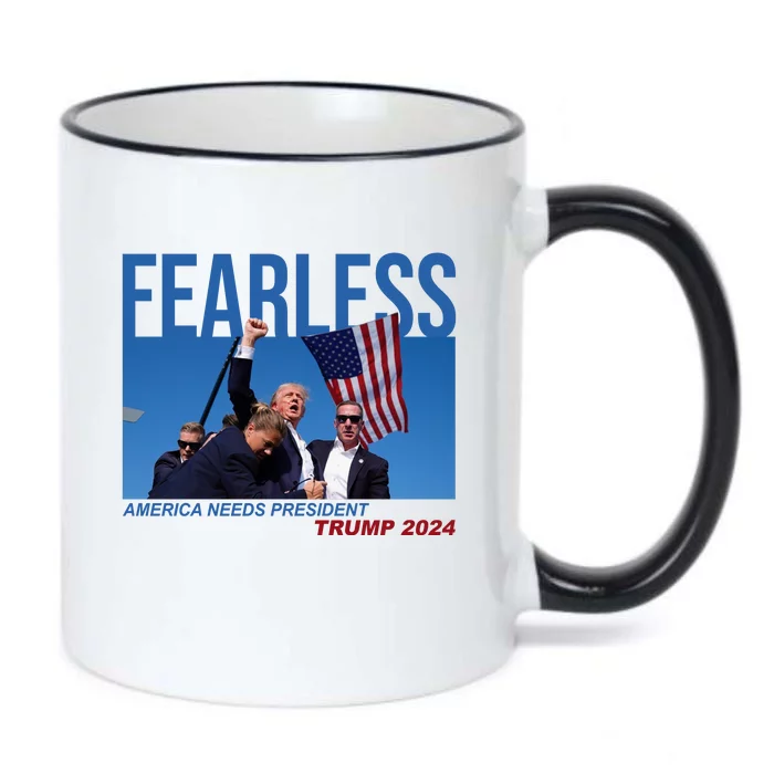 Fearless America Needs President Trump 2024 Black Color Changing Mug